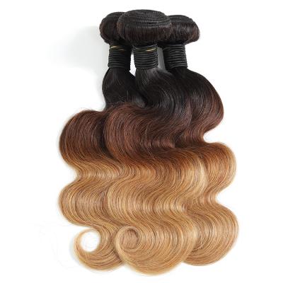 China Good Texture Can Keep Apple Girl Factory Price Virgin Remy Malaysian Human Hair Cuticle Aligned 1B/4/27 Hair Color Ombre Body Wave Hair Bundles Long Time for sale