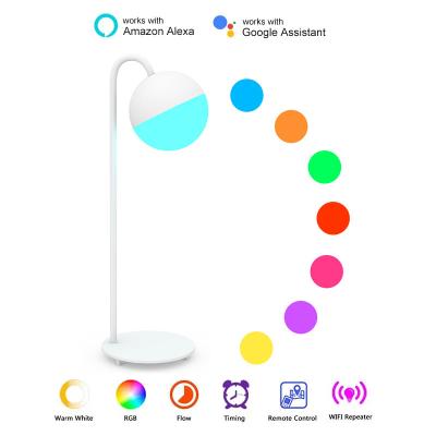 China Contemporary Smart Home Tuya APP Wi-Fi Desk Lamp Control Timer Alexa Compatible RGBW Dimmable Wireless Table Light for sale