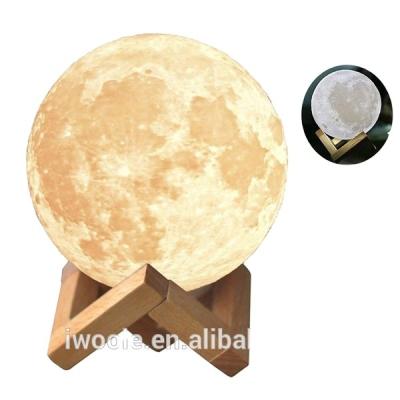 China 15cm Modern Unique Creative Moon Light 16 Colors Rechargeable Lamp Moon Light for sale