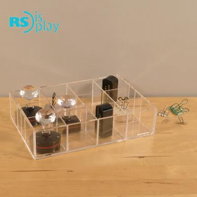 China Acrylic Knock-In Dividers 12 Compartments Display Tray Storage Case For Stationery for sale