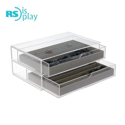 China Viable Clear Acrylic Organizer Box Display Makeup Storage Case For Hair Clips Barrettes for sale