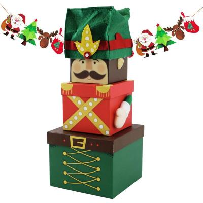 China Large Quantities Recyclable Christmas Eve Ornament Storage Stacking Decorative Gift Boxes With Lids for sale