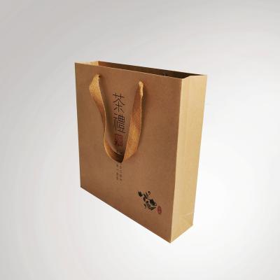 China Recyclables Made In China Recycle Labeled Kraft Paper Shopping Bags for sale