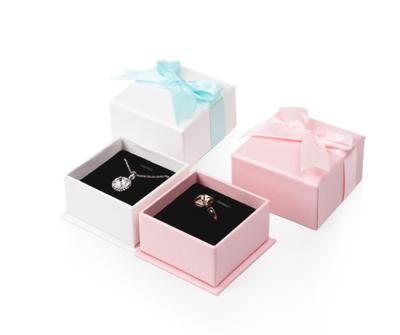 China food & Custom Ring Beverage Jewelry Box Pendant Jewelry Gift Packaging Paper Box With Silk Ribbon for sale