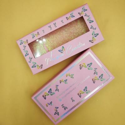 China Luxury Custom Competitive Price Recycled Foil Materials UV Hot Stamping Off Printing Butterfly Set Packaging Empty Eyelash Box for sale