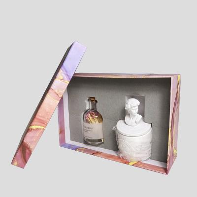 China Recyclable Custom Ribbon Candle Jar Box Maker Luxury Candle Box With Foam for sale