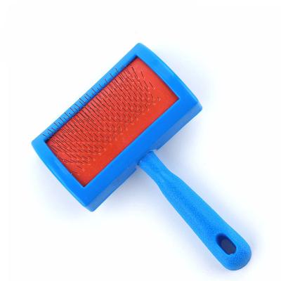 China Durable High Quality Plastic Handle Stainless Steel Grooming Pet Hair Comb for sale