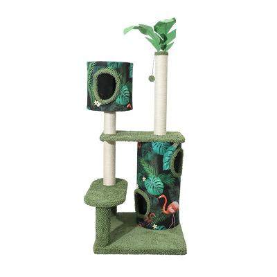 China Sisal Palm Integrated Climbing Nest Stand One Nest Claw Stand Flamingo Sustainable Cat Tree Three Tier Natural Cat Tree for sale