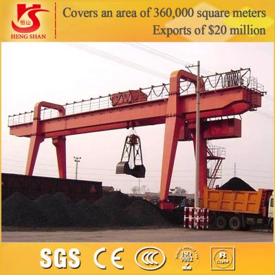 China 20Ton Double Girder Crane Grab Bucket Overhead Crane for sale