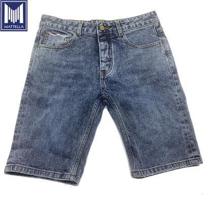 China Cotton Lycra Spandex Fashion Distressed Thin Straight Men's Jeans Selvedge Denim Shorts Viable Casual Style for sale