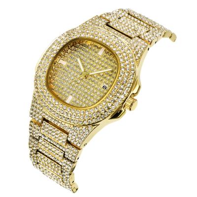 China BEFLY Waterproof Fashion Luxury Men's Brand Full Diamond Hip Hop Alloy Band Date Watch Men Male Punk Iceed Out Watch for sale