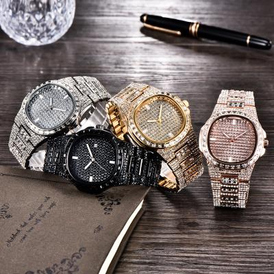 China BEFLY Waterproof Fashion Brand Men's Diamond Date Business Gifts Quartz Luxury Watches Hip Hop Men's Diamond Watch Set Male Punk for sale