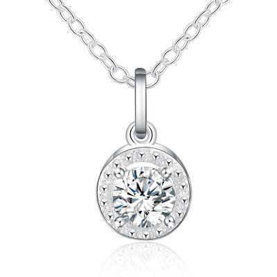 China New Product FASHIONABLE Lightweight Luxury Zircon Silver Plated Noble White Diamond Pendant Small Sun Necklace Clavicle Chain for sale