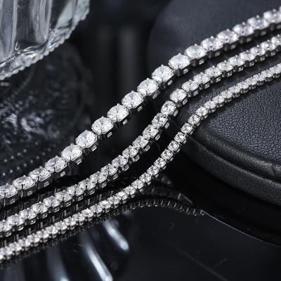 China FASHIONABLE S925 Sterling Silver A Row Full Of Diamonds Bracelet Shiny Zircon Girls' Jewelry Silver Plated for sale