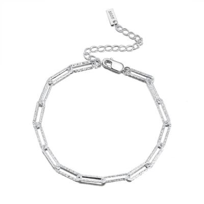 China FASHIONABLE Cross Chain Bracelet Gypsophila Paperclip S925 Sterling Silver Bracelets In Low Price for sale