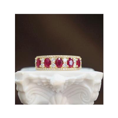 China High quality interesting to buy fashion engagement natural wedding ring diamond ring red round cut for sale