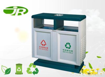 China Separated Decorative Metal Waste Bin Steel Garbage Bins OEM Logo And Size for sale