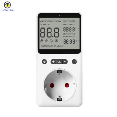 China Adjustable Flame Retardant PC Temperature Controller Electronic Socket 220V With Timer Switch for sale