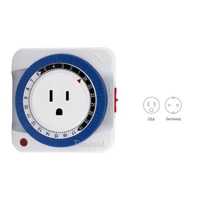 中国 Safty USA Plug 24 Hour Indoor Plug-In Mechanical Timer Heavy Duty 販売のため