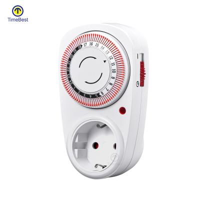 China Mechanical Switch Socket Kitchen 24 Timer Hours 16A 230V for sale