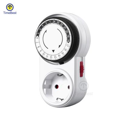 China Eco-friendly EU Analog Mechanical Socket Timer Switch Socket Automatic Timer for sale