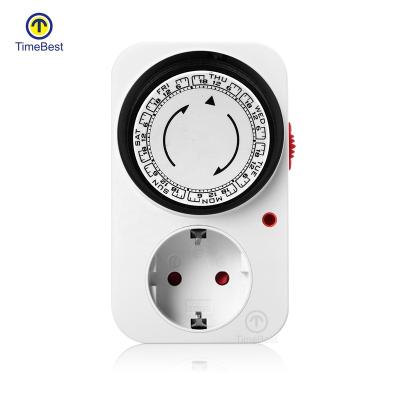 중국 EU Mechanical Programmable Socket Relay 24 Hours Time Home Appliances Plug In Timer Switch 230V 판매용