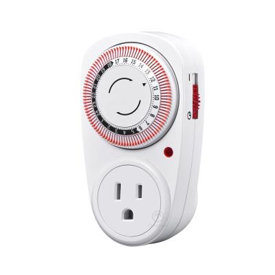 China Hot Selling PC Fireproof 24 Hours 50hz 110v Plug In Timer Socket for sale