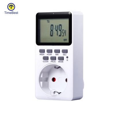 China Hot Sale Fireproof High Quality Weekly Programmable Battery PC Timer Socket Electronic Socket en venta