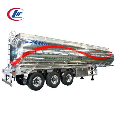 China Mirror 42m3 Aluminum Alloy Light Oil Tanker Semi Trailer For Aramco for sale