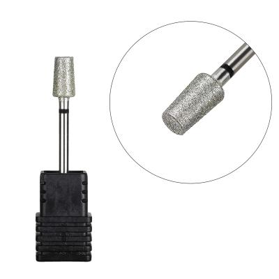 China Tapered Cone Diamond Nail Drill Bits Flat Surface Diamond Nail File Drill Bit Black Barrel Nail Drill Bit Large 3/32