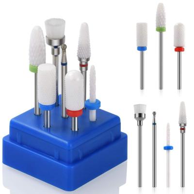 China 3/32 Inch Manicure Tools Tungsten Carbide Nail Drill Cuticle Diamond Ceramic Nail Drill Bits Set For Acrylic Gel Nail for sale