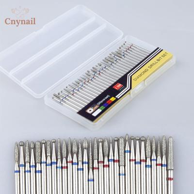 China 1Box ​​30pcs Diamond Nail Art Drill Bits Nail Drill Set Electric Drill Machine Files Tools Cut For Manicure Pedicure Callus Removal DM001 for sale