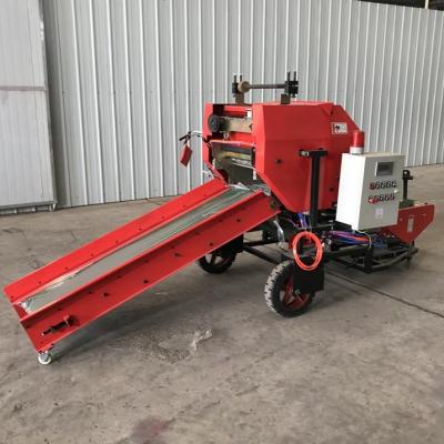 China Automatic mini silage baler stretch film silage baler machine, animal fodder hay grass baler bundling machine for sale