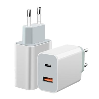 China Dual Port Type QC 3.0 Palladium USB C Charger Mobile Phone USB Wall Charger Fast Charging Adapter zu verkaufen