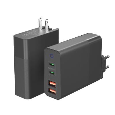 中国 Convertible plugs for your choose tech 4 ports gan charger wall 135W 2021 usb charger palladium gan for mobile phone 販売のため