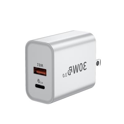 中国 Mobile Phone 5V 9V 12V 20V 1.5A 30W Max USB A+ Type C Wall USB Fast Charger 販売のため