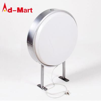 China Adertising Display Custom Design Business Signs Store Outdoor Display Sign Circular Circle Led Advertising Vacuum Forming Light Box Signage for sale