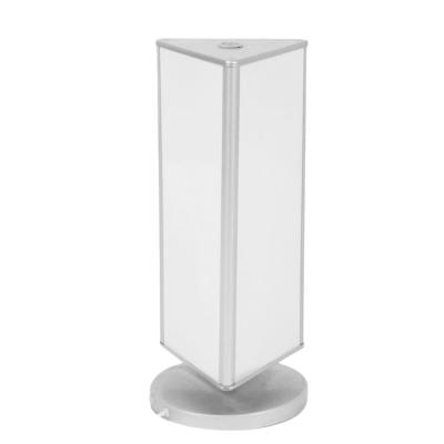 China Made In China Triangle Light Box Vertical Floor Standing Free Standing Advertising Rotating White Round for sale