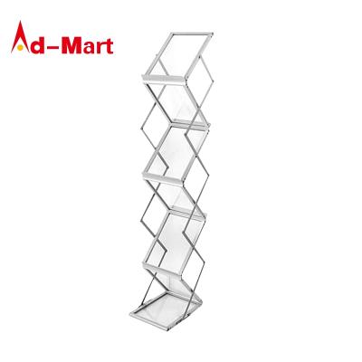 China For Hot Selling Exhibition Display Z Shape Brochure Stand Acrylic Floor Display Stand for sale