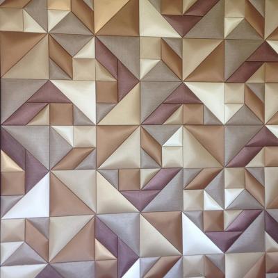 China Multi-colors 3d traditional cheap acoustic panel, moisture-proof rectangle hotel lobby leather wall panel for sale