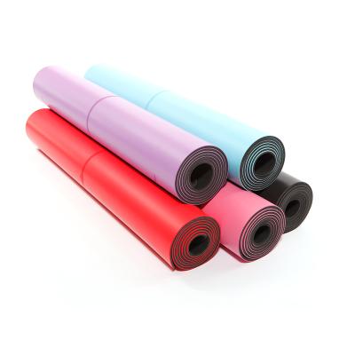 China Durable / Eco-Friendly ZJ Success Text Line 2021 Alignment Laser Engraving Rubber Red Yoga Mat With Polyurethane PU Embossing Logo for sale