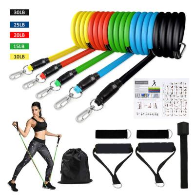 China Best Home Elastic 11 Pcs Indoor Elastic Loop Pull Ropes Set 150lb Durable Fitness/Environmental Protection ZJFIT Resistance Bands for sale