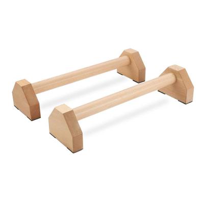 China Durable/Environmental Protection Push Bars Home Exercise Equipment Workout Floor Wooden Grip Strengthener Calisthenics Body Building Push Up Bar Handles Racks for sale