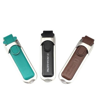 China Metal Brown Black 5 Color Leather With Key Chained Flash Usb 2.0 Model 4GB 8GB Usb Reader Pen Drive 16GB 32GB 64GB for sale