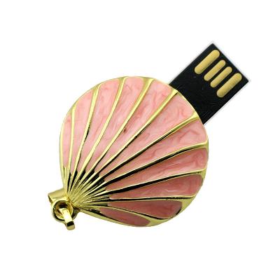 China Real Necklace Capacity Shell Pendant Diamond USB Flash Drives Stick Necklace 64GB Memory Pendrive 8GB 16GB 32G 2.0 3.0 Storage for sale