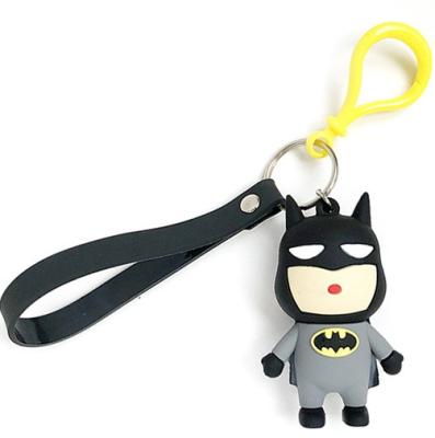 China Cartoon Marvel Avengers Spiderman PVC Keychains With All Super Heroes For Gifts Kids Boys Promotional Gift for sale