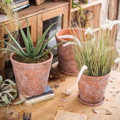 China Popular Natural Rustic Style Custom Size Nursery Pot Green Planters Outdoor Terracotta Garden Pots For Plants for sale