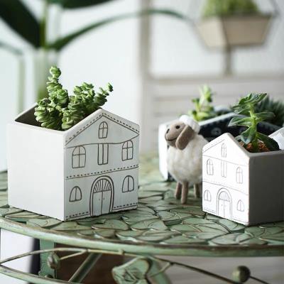 China Wholesale modern minimalist flower home cartoon cement pot modern unglazed white black creative Nordic decoration items for sale