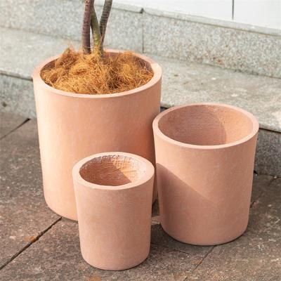 China Factory wholesale modern unglazed outdoor pots indoor garden home flowerpot cylinder cylinder clay terracotta pots for sale