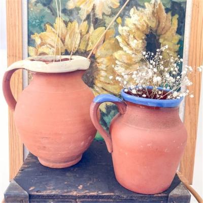 China Cheap Handmade Red Clay Terracotta Jugs Pottery Flower Plant Vase Home Decoration Terracotta Decor Retros Vase Home Modern Unique Vases For Decoration for sale